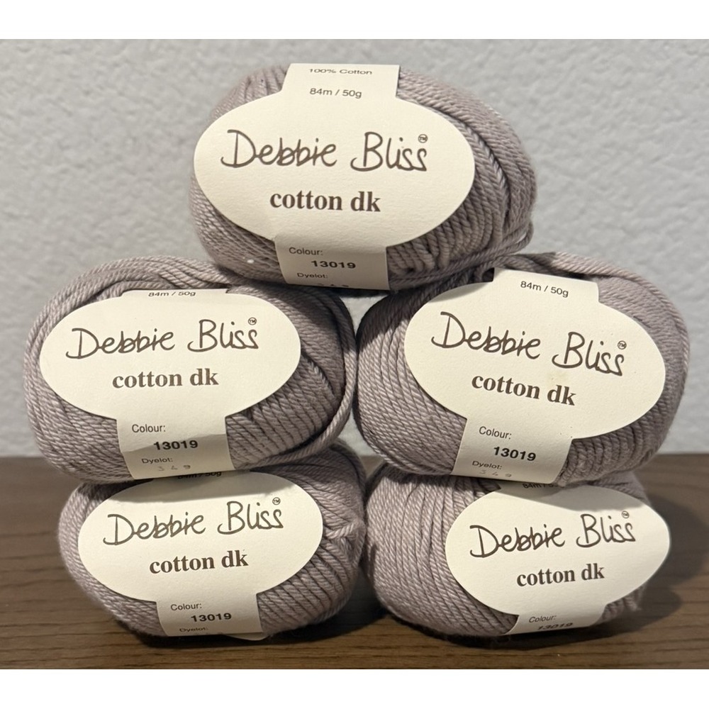 Debbie Bliss Cotton DK Yarn Lot of 5 Color 13019 Taupe 100% Cotton Same Day Ship